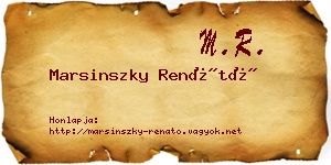 Marsinszky Renátó névjegykártya